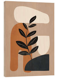 Holzbild Modern Minimal Shapes Branch I