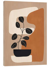 Holzbild Modern Minimal Shapes Branch II - Branka Kodžoman