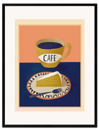 Gerahmter Kunstdruck Kaffee mit Kuchen