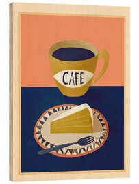 Holzbild Kaffee mit Kuchen - Branka Kodžoman