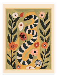 Poster Gestreifte Gartenschlange - Branka Kodžoman