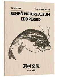 Holzbild Bunpō Gafu - Grumpy Fish - Kawamura Bunpō