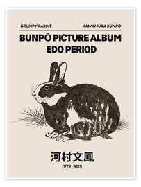 Wandbild Bunpō Gafu - Grumpy Rabbit - Kawamura Bunpō