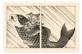 Wandbild Koi und Krieger - Anthology of Tang Dynasty Poems