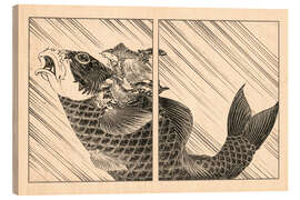 Holzbild Koi und Krieger - Anthology of Tang Dynasty Poems