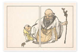 Wandbild Kihō Gafu - Monch And Turtle