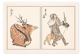 Wandbild Meika Gafu - Deer And Hunter