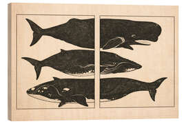 Holzbild Jokō Roku - Whales