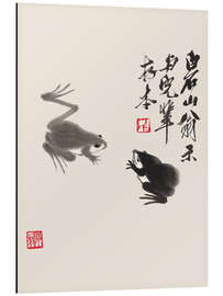 Print på aluminium Two Frogs - Qi Baishi