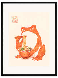Framed art print Meika Gafu - Ramen Frog - Matsumoto Hoji