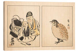 Holzbild Meika Gafu – Gelehrte und Wachtel