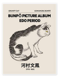 Wandbild Bunpō Gafu - Grumpy Cat - Kawamura Bunpō
