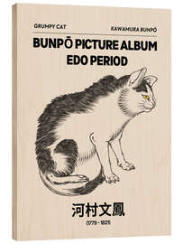 Holzbild Bunpō Gafu - Grumpy Cat - Kawamura Bunpō