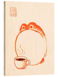 Holzbild Meika Gafu - Coffee Frog - Matsumoto Hoji