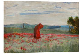 Acrylglasbild Ein Kuss zwischen den Mohnblumen, um 1900 - Wojciech Weiss