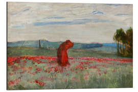 Aluminium print A Kiss Among the Poppies, 1900 - Wojciech Weiss