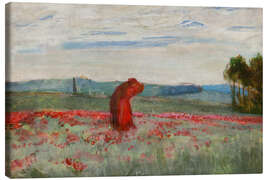 Leinwandbild Ein Kuss zwischen den Mohnblumen, um 1900 - Wojciech Weiss