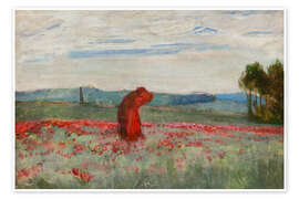 Wandbild Ein Kuss zwischen den Mohnblumen, um 1900 - Wojciech Weiss