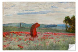 Wandsticker Ein Kuss zwischen den Mohnblumen, um 1900 - Wojciech Weiss