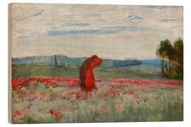 Holzbild Ein Kuss zwischen den Mohnblumen, um 1900 - Wojciech Weiss