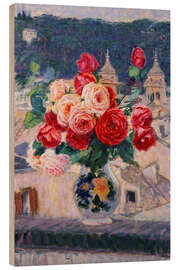Holzbild Rosen auf dem Fensterbrett, 1916 - Enrico Lionne