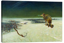 Leinwandbild Einsamer Wolf in Winterlandschaft - Alfred von Wierusz-Kowalski
