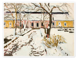 Wandbild Herrenhaus in Modlnica im Winter, 1905 - Stanislaus Kamocki