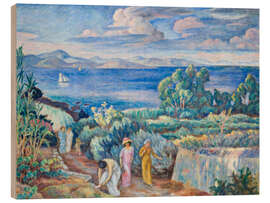 Holzbild Rückkehr vom Schwimmen - Josef Pankiewicz