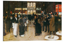 Aluminium print The Boulevard at night in front of the Theatre des Varietes, Paris - Jean Beraud