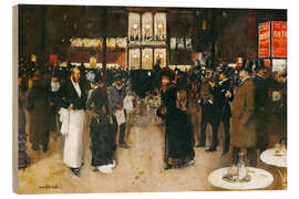 Holzbild Der Boulevard bei Nacht vor dem Théâtre des Variétés, Paris - Jean Beraud