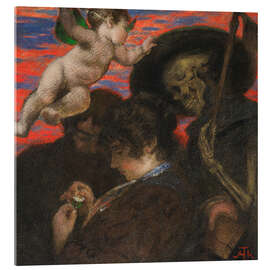 Acrylglasbild Amor vincit omnia (Liebende mit Amor und Tod), 1876 - Hans Thoma