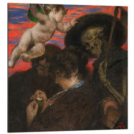 Alubild Amor vincit omnia (Liebende mit Amor und Tod), 1876 - Hans Thoma