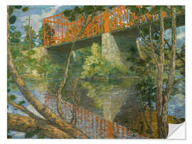 Wandsticker Die rote Brücke, 1895