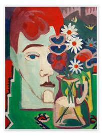 Wandbild Müllers Kopf mit Blumen, 1927 - Ernst Ludwig Kirchner