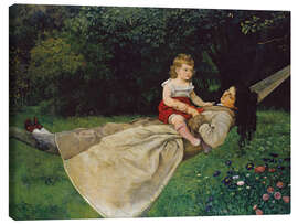 Leinwandbild In der Hängematte - Hans Thoma