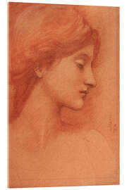 Acrylglasbild Studie eines Frauenkopfes, 1894 - Edward Burne-Jones