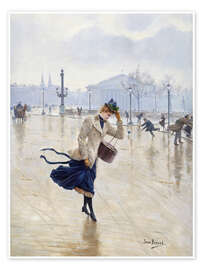 Poster Windiger Tag, Place de la Concorde - Jean Beraud