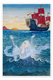 Poster Die kleine Meerjungfrau - Lorenz Frølich