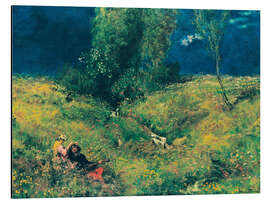 Aluminium print Summer (Lute Player in a Meadow) - Hans Thoma