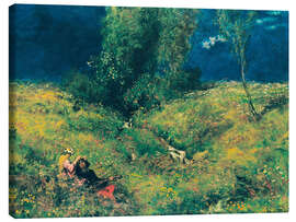 Canvas print Summer (Lute Player in a Meadow) - Hans Thoma
