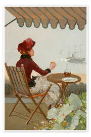 Wandbild Café am Meer, 1884 - Jean Beraud