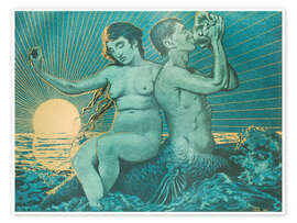 Poster Triton und Nereide, 1895 - Hans Thoma