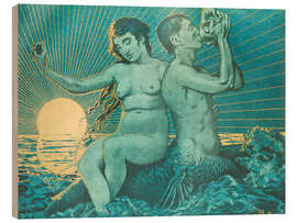 Holzbild Triton und Nereide, 1895 - Hans Thoma
