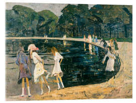 Acrylglasbild Kinder am Teich - Rudolf Hellwag