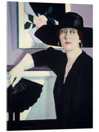 Acrylglasbild Porträt einer Dame in Schwarz, 1921 - Francis Campbell Boileau Cadell