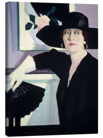 Tableau sur toile Portrait of a Lady in Black, 1921 - Francis Campbell Boileau Cadell
