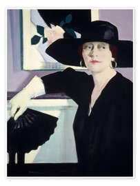 Wandbild Porträt einer Dame in Schwarz, 1921 - Francis Campbell Boileau Cadell