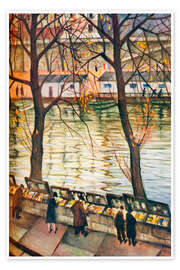 Obraz The Bibliophiles, An Autumn Day in Paris - Christopher Nevinson