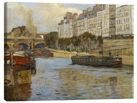 Leinwandbild Am Ufer der Seine in Paris - Rudolf Hellwag