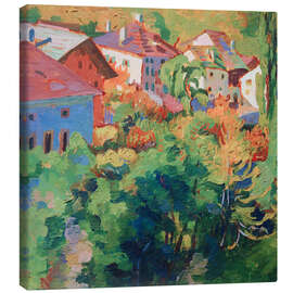 Leinwandbild Sonnenbeschienene Häuser in Stampa, 1912 - Giovanni Giacometti